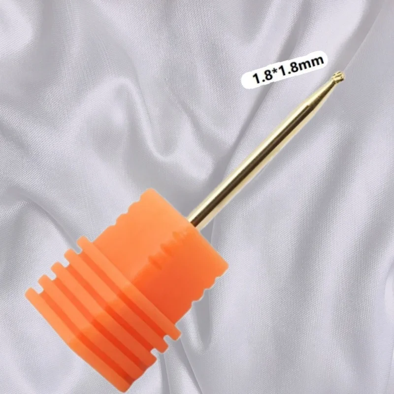 Professional Gold 1.8mm Ball Tungsten Carbide Nail Drill Bit for Cuticle Cleaning Electric File Manicure Pedicure Accessory
