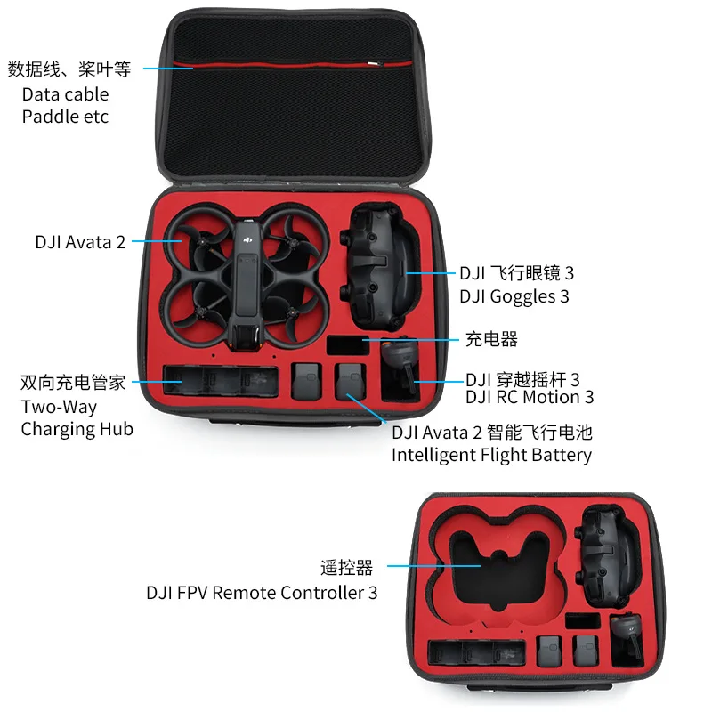 Portable Travel Bag Box For Dji Avata 2 Accessories Matching Storage Handbag Waterproof Drone Hard Case