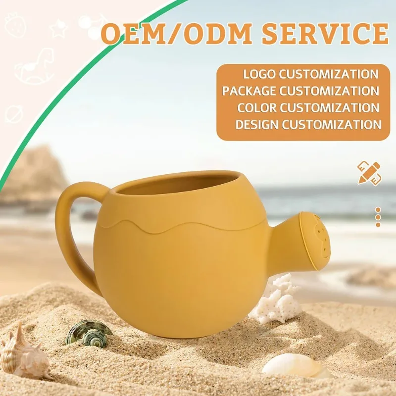 Regadera con aspersor, bonito jardín de dibujos animados para niños, botella de flores de silicona para el hogar, juguete de baño con pulverizador para playa, educación temprana