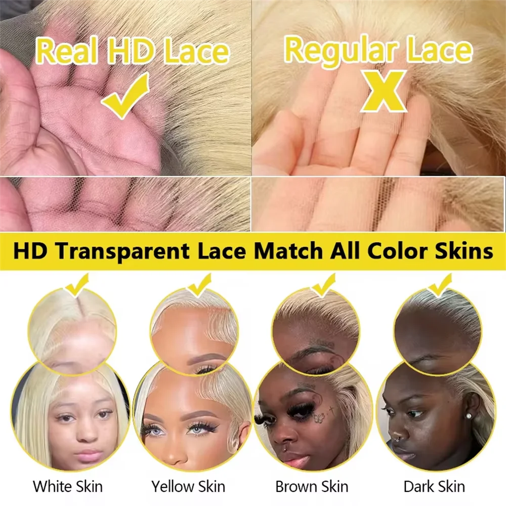 613 Hd Transparent Lace Front Wig 13x6 Blonde Lace Front Wig Human Hair 52 Inch Honey Blond Straight Human Hair Wigs For Women