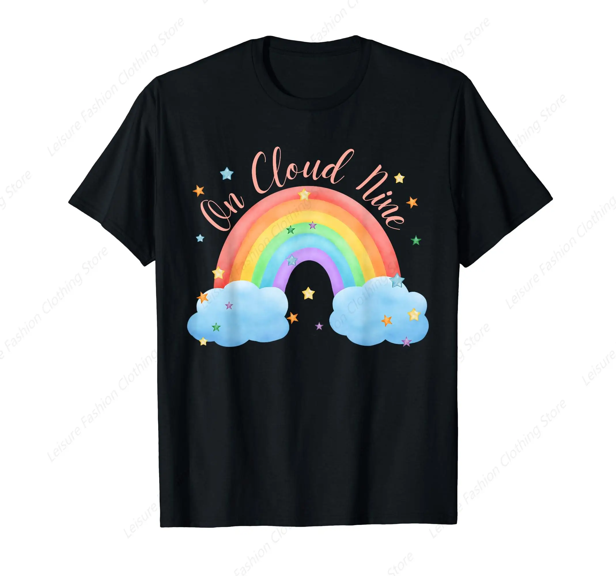 Girl 9th Happy Birthday Rainbow On Cloud Nine 9 Years Old T-Shirt