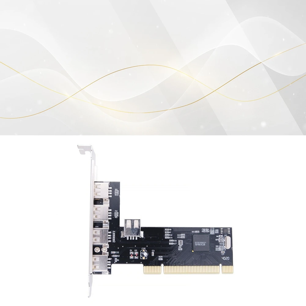 PCI Expansion Card PCI To 5 Ports USB 2.0 Expansion Card 480Mbps High Speed Hub Driver-Free For Desktop Computer