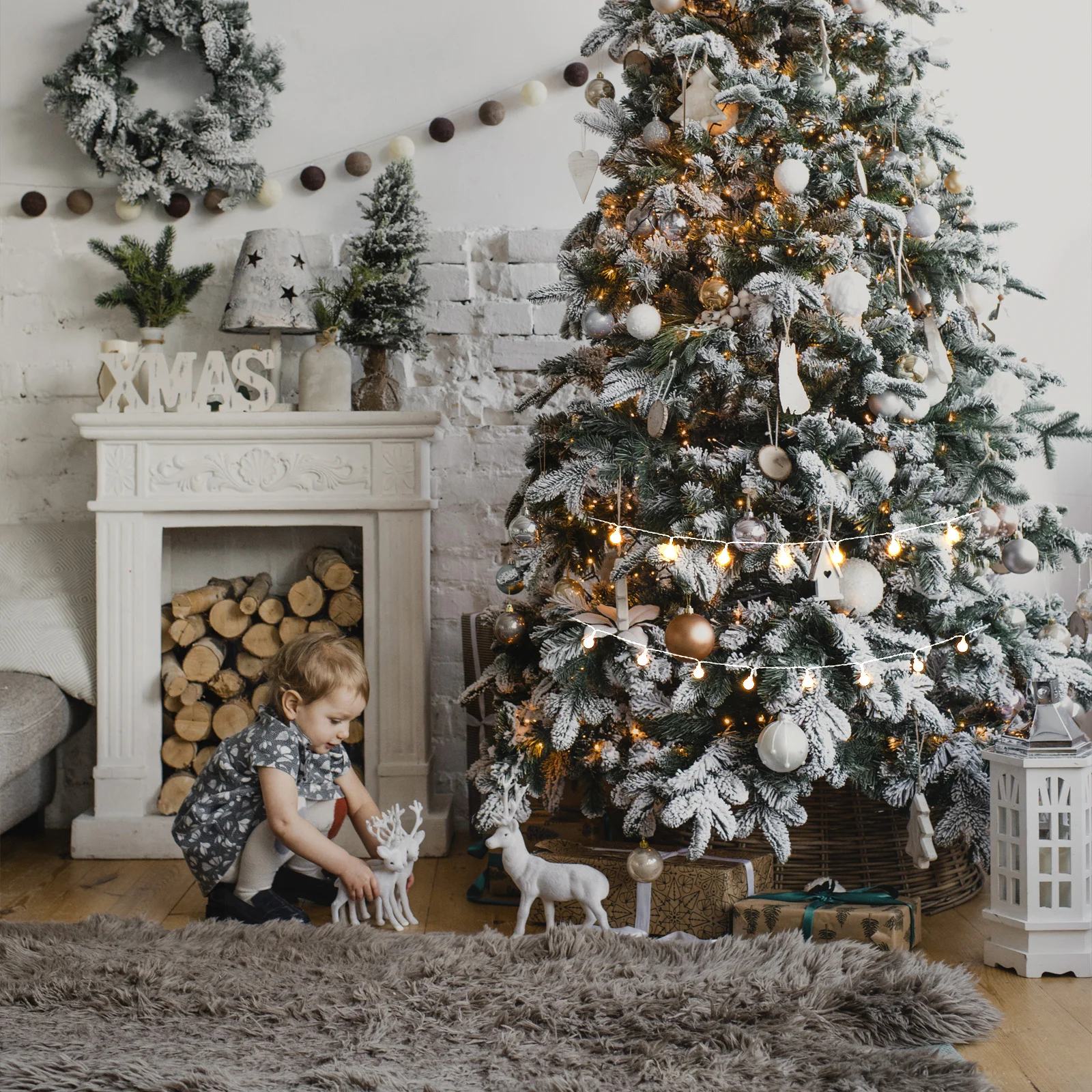 سلسلة إضاءة كروية مستديرة بطول 66 قدم LED، حزام إضاءة زخرفي مريح متوهج لأجواء المهرجانات المنزلية #5