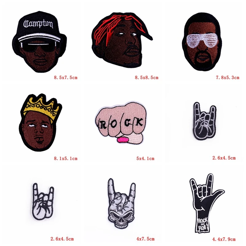 Prajna 10PCS Wholesale Rock Band Embroidered Patches For Clothing Thermoadhesive Patches DIY Applique Patches On Clothes Sticker