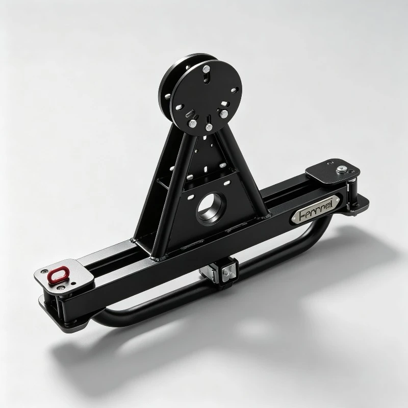 Universal type Trailer bar spare tire rack, square mouth spare tire rack, with transfer interface, with license plate frame