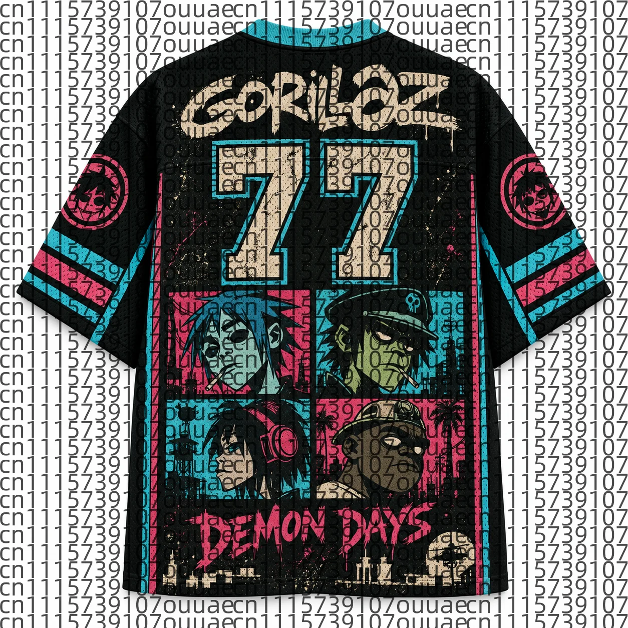 2026 Popular 80s Themed Sports Fashion Short Sleeved V-neck Mesh Streetwear Retro Band Movie Game Fan Gift T-shirt