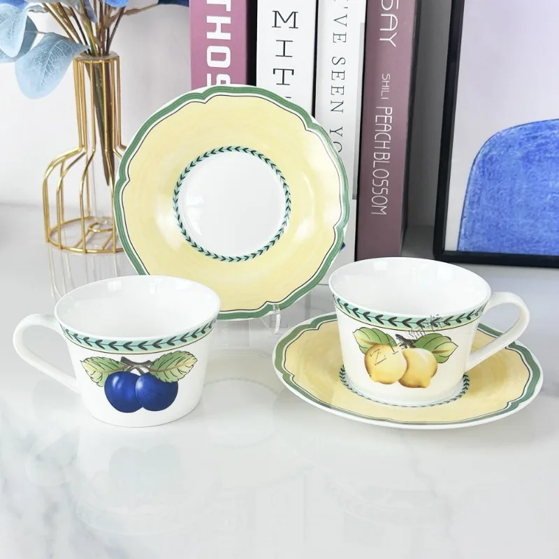 

European Ceramic Coffee Cups Creative Retro Design Ideal for Afternoon Tea Lover Couples High-Home Decor & Newlywed Gift