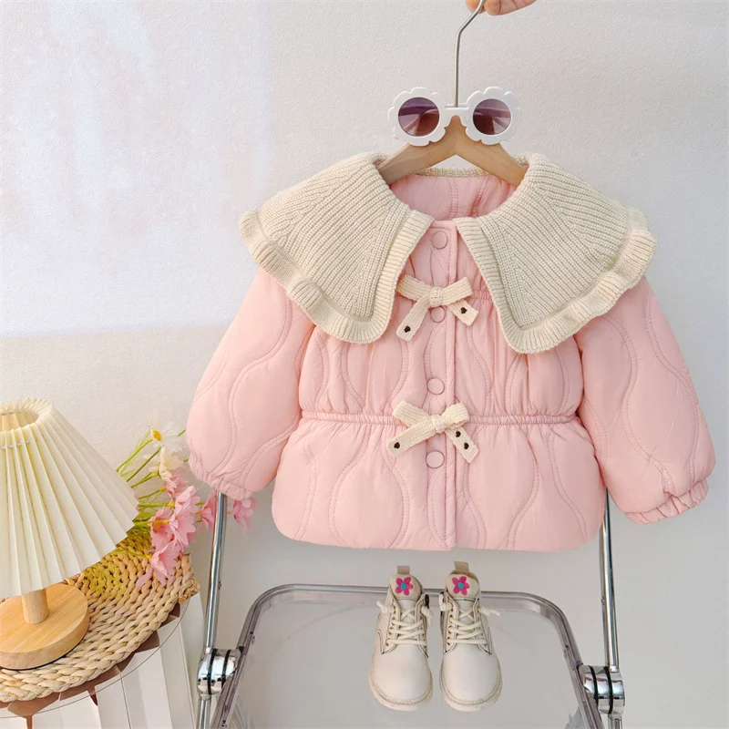 Kids Casual Warm Down Coats Children Winter Thick Cute Versatile Jacket Girls Daily Outdoor Long Sleeve Thermal Outerwear