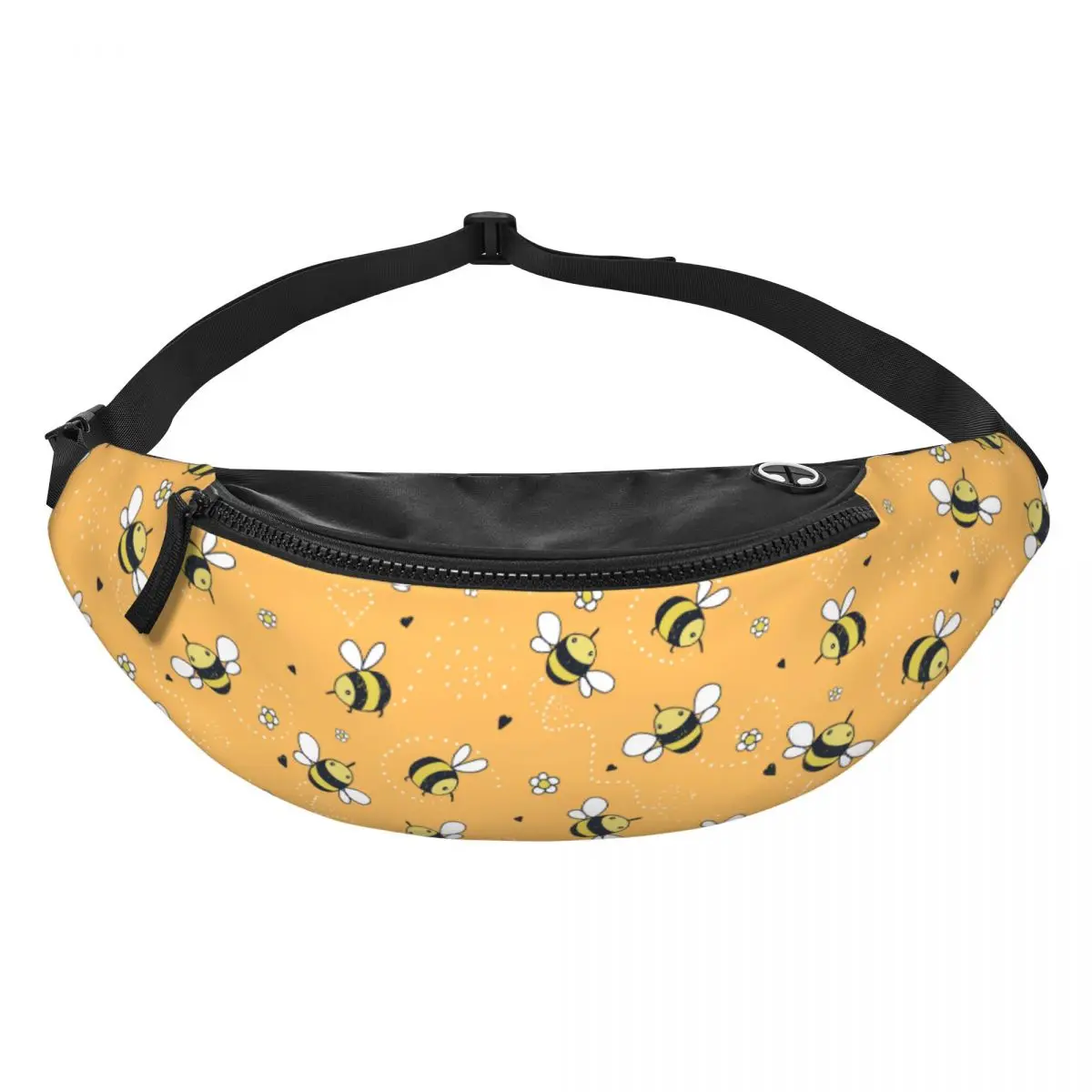 Custom Cartoon Bees Fanny Bag Customized Crossbody Waist Pack Women Men Running Phone Money Pouch
