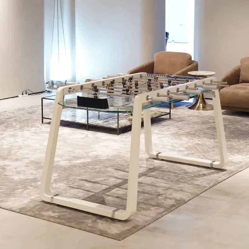 【CHIMU HOME】 Custom Solid Wood and Glass Foosball Table for Adult and Children Universal Table Football Entertainment