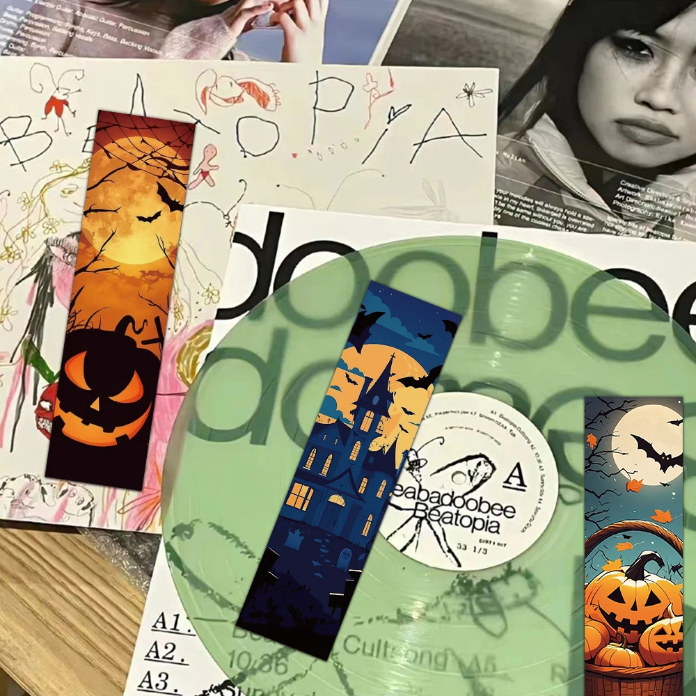 30PCS Halloween Scene Bookmarks Festival Atmosphere Pumpkin Ghosts Reading Book Pages Book Tags Student Creative Gifts