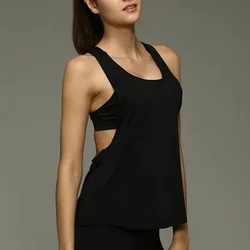 Women Racerback Yoga Tank Tops Sleeveless Fitness Yoga Shirts Quick Dry Athletic Running Sports Vest Workout T Shirt