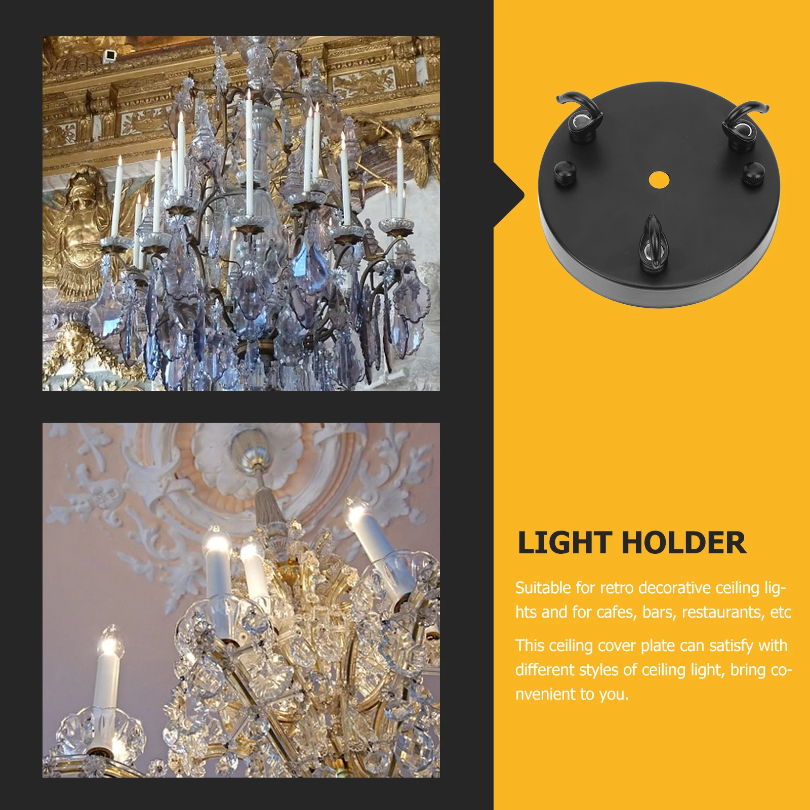 

Chandelier Hook Ceiling Plate Premium Durable Light Holder Vintage Minimalist Design For Retro Pendant Lights Stylish