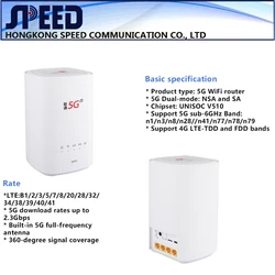 Original China Unicom 5G CPE VN007+ 2.3Gbps Wireless CPE 5G NSA/SA NR n1/n3/n8/n20/n21/n77/n78/n79 4G LTE Band1/3/8