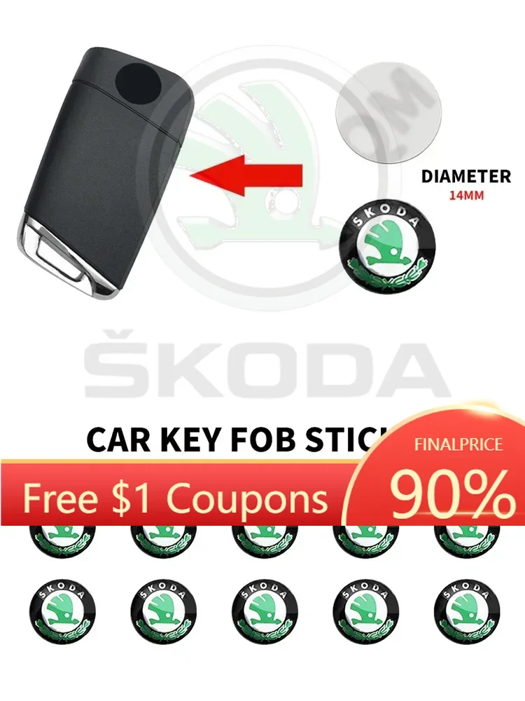 

Новинка 2026: Горячая продажа! 14-мм наклейка-эмблема с логотипом автомобиля для ключа дистанционного управления, алюминиевая, для Skoda Octavia A5, A4, Mk1, Fabia, Superb, Rapid Mk3, Yeti 20