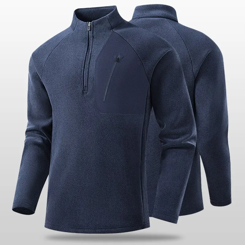 New Autumn/Winter Outdoor Sports Hiking Cycling Thickened Warm Pullover Sweatshirt Men's Casual Loose Plus Size High Quality Top