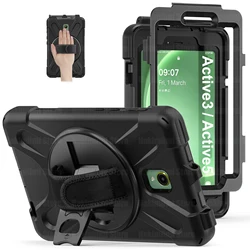 Rugged Tablet Case for Samsung Galaxy Tab Active 5 2024/Active 3 2020 (8 inch) with 360 Stand Handle Hand Strap Protective Cover