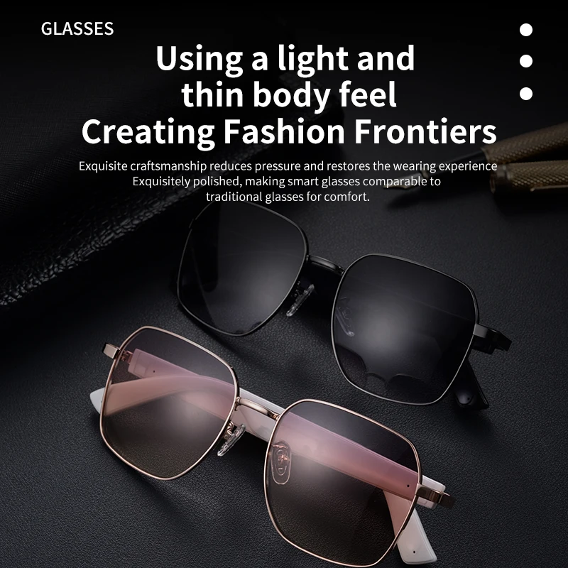 Lunettes de soleil Bluetooth intelligentes pour écouter de la musique, lentilles intelligentes, randonnée, pêche, voyage, conduite, cadeau, 2024