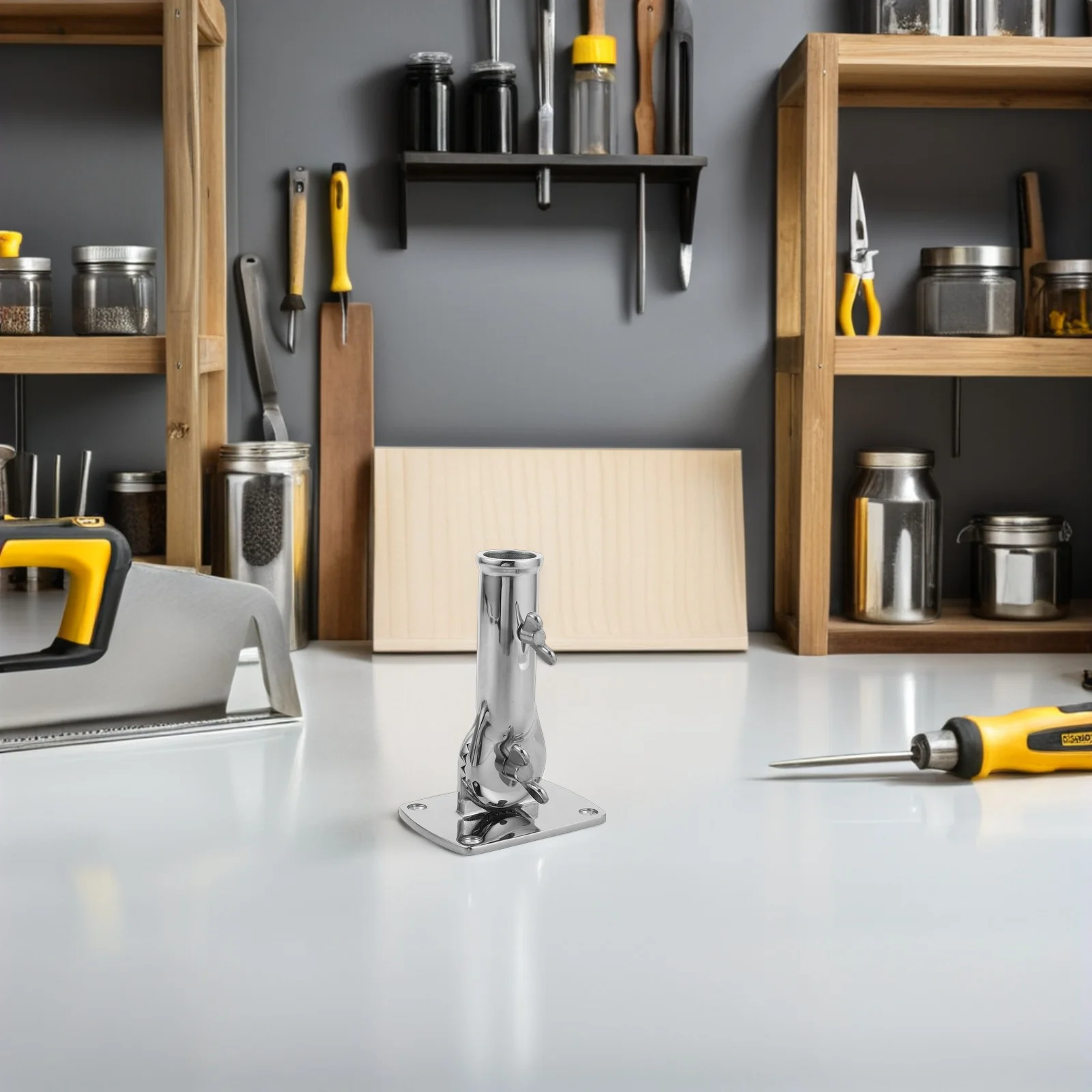 

Heavy Duty Stainless Steel Flagpole Bracket 1 Inch Adjustable Flag Mount for Outside House Deck Flagpole Holder Base