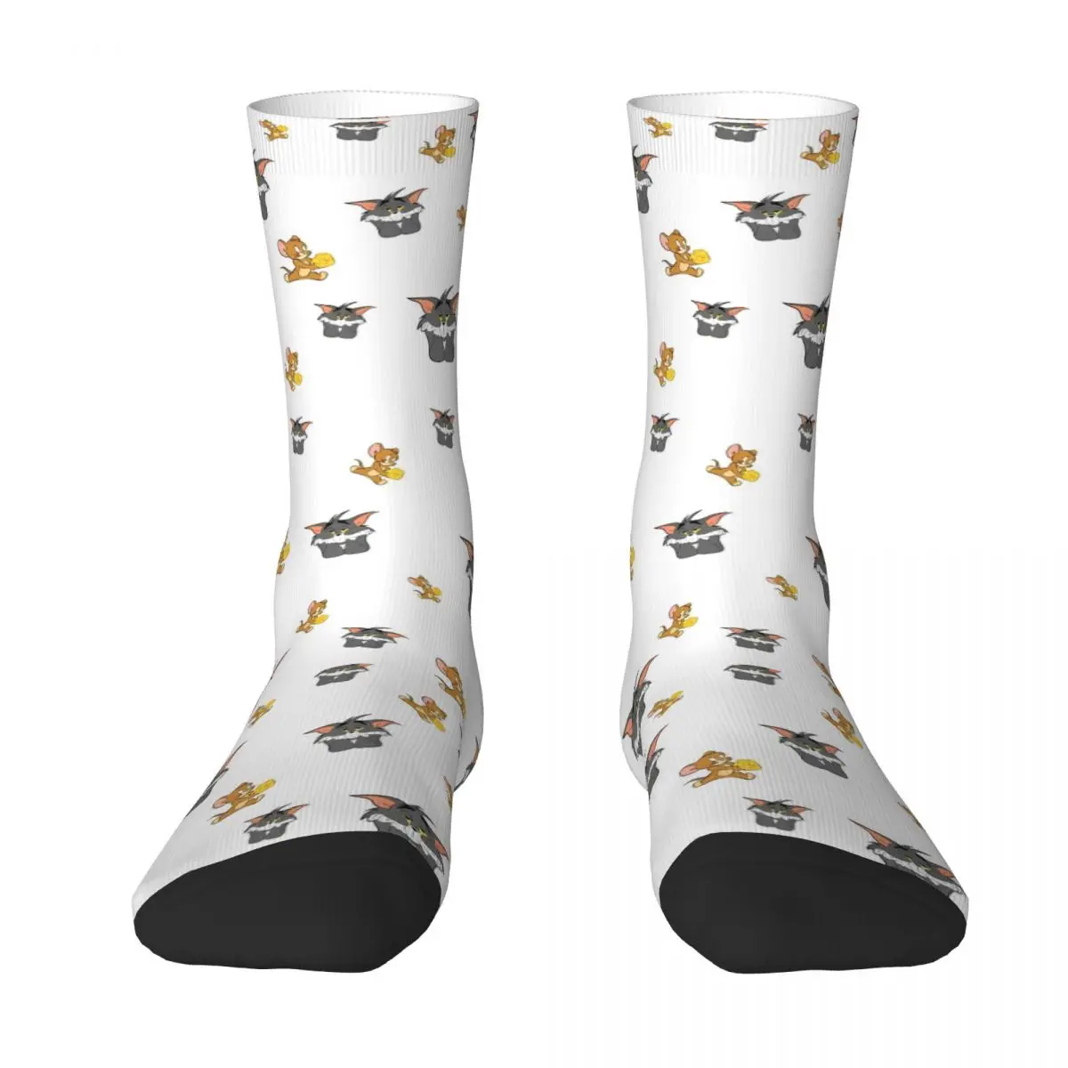 Cat Tom And Mouse Jerry Socks Gothic Stockings Men's Soft Cycling Socks Spring Pattern Anti Slip Socks