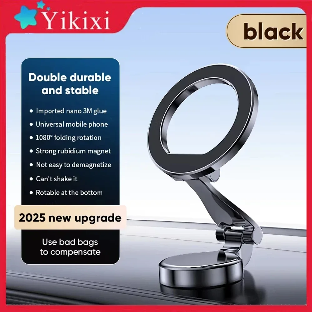 

Магнитный автомобильный держатель для телефона, вращение на 360 градусов, складное крепление для телефона на присоске, автомобильный навигационный держатель для телефона для iPhone Samsung