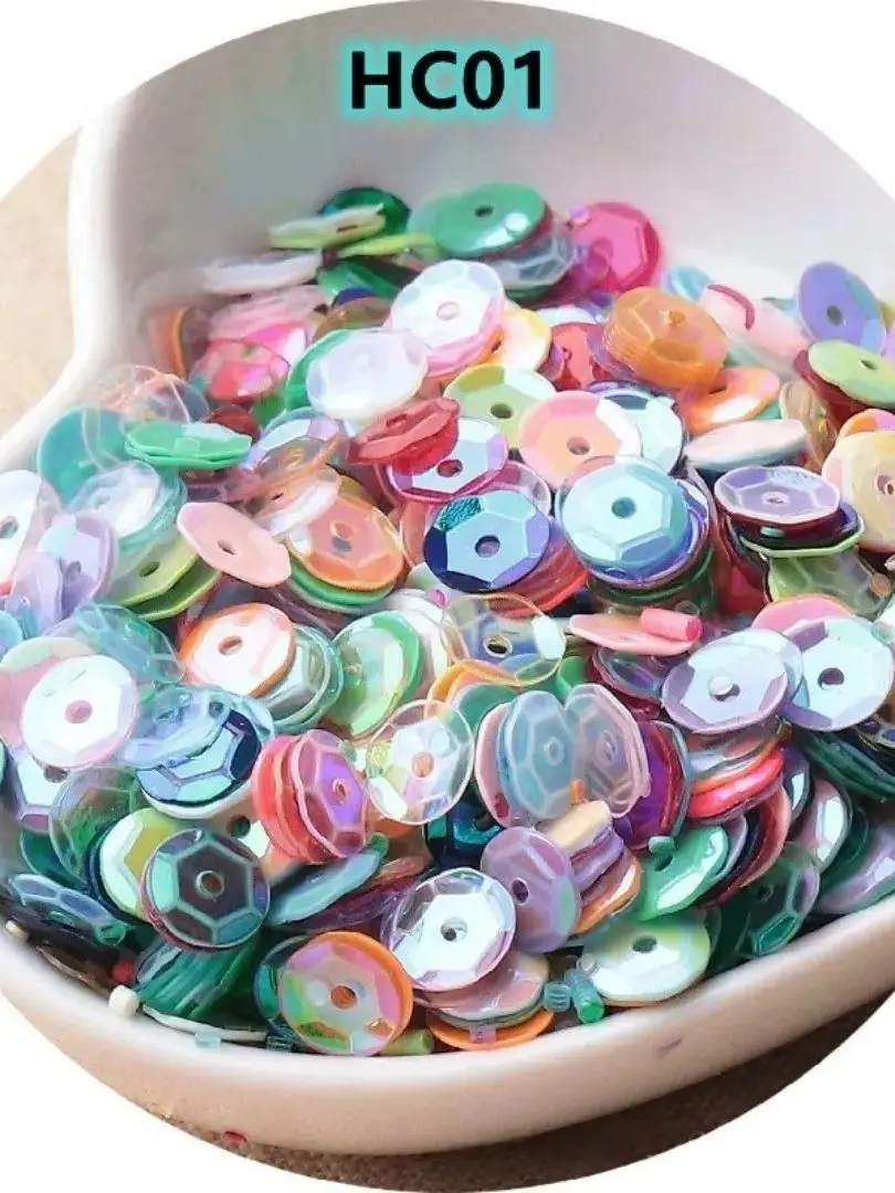 1000 pièces 6mm AB paillettes irisées, pièces incurvées, pièces concaves circulaires, pièces de perles, accessoires vestimentaires cousus à la main bricolage