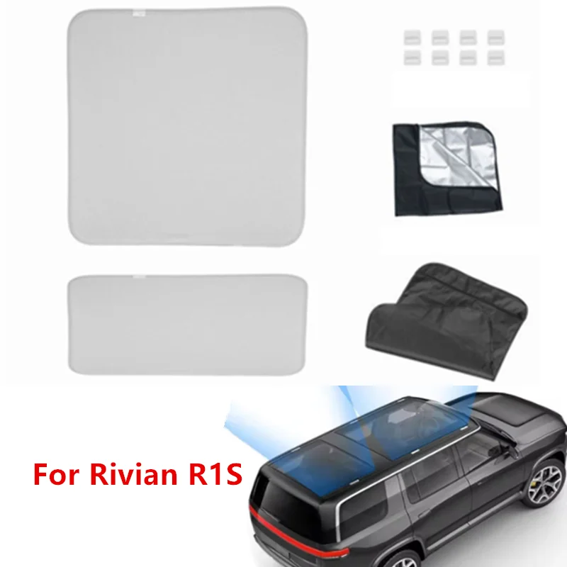 

Солнцезащитный козырек на лобовое стекло на крыше для Rivian R1S, складной солнцезащитный козырек на верхнее окно, блокирующий УФ-лучи, теплоизоляционная сетка