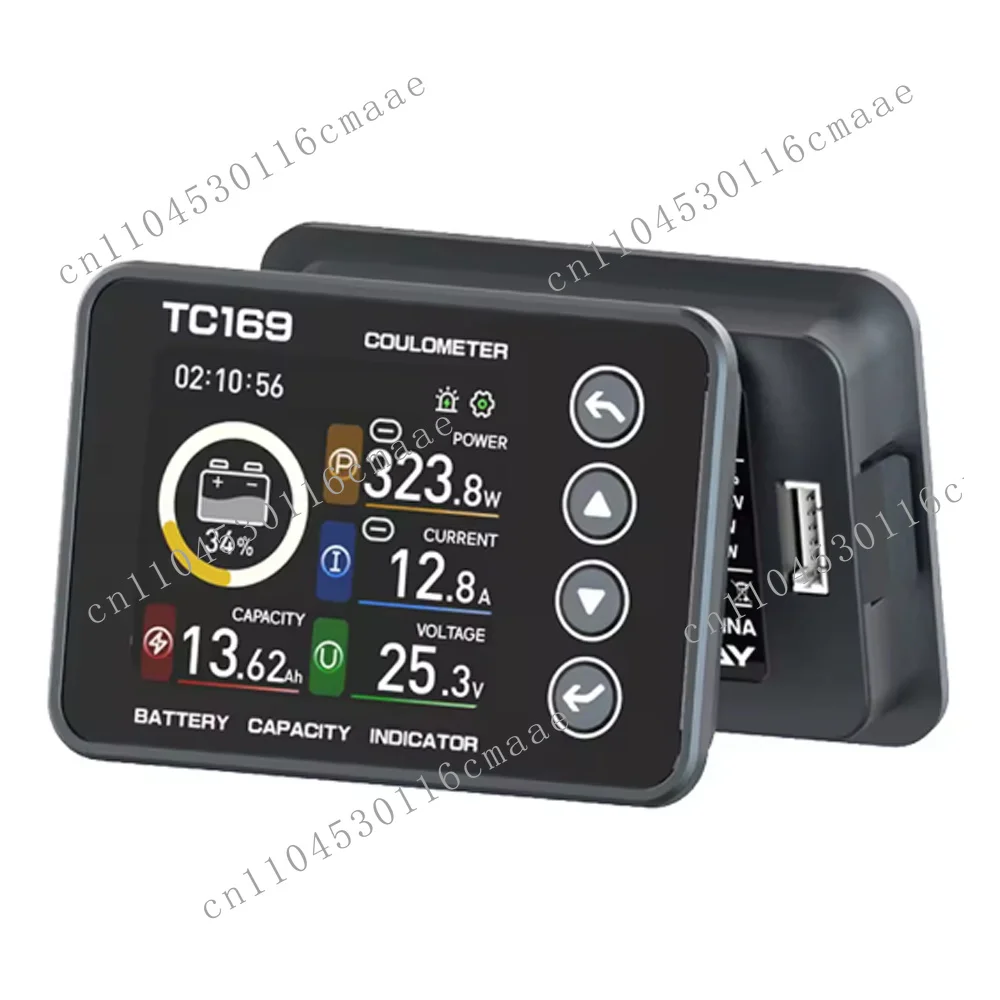 TC169 High Precision Coulomb DC6-60V Lithium Battery Capacity Tester Indicator Color Screen Power Meter Ammeter Voltmeter