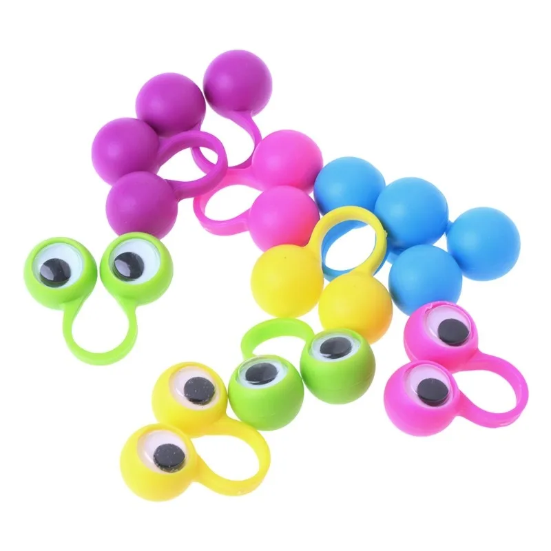 New 10 Pcs Eye Finger Puppets Rings Interactive Toys For Kids Cool stuff Plastic Eyeballs Funny Antistress Gadgets For Children