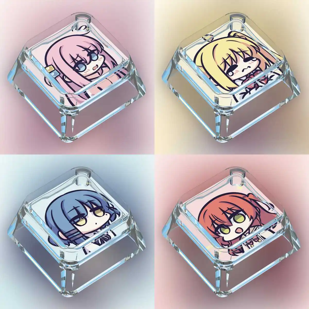 

Bocchi The Rock XDA Keycaps Anime Custom MX Switches Cute KeyCaps Transparent for Gaming Mechanical Keyboard Gifts