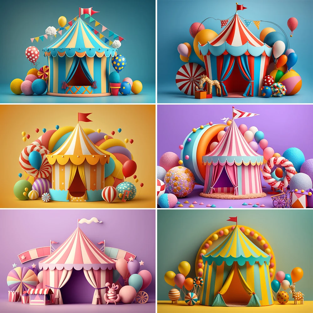 Circus Photography Backdrops Baby Birthday Children Portrait Party Decor Background Photocall Photographic Photo Studio