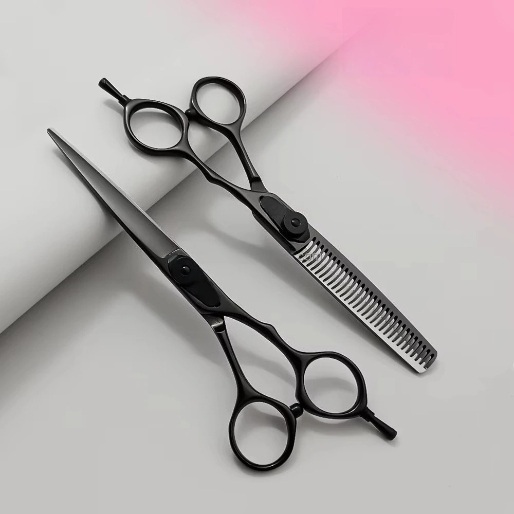 Barber Scissors Set, 6 Inch Black Coated ATS-314 Hair Cutting Shears, Professional Hairdressing Tools