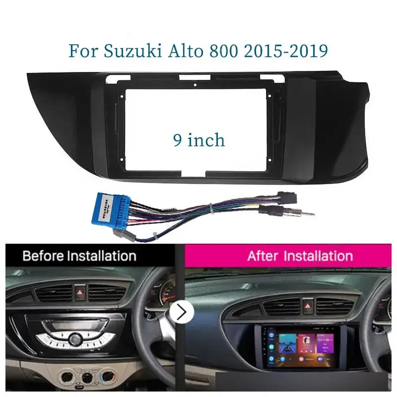 

9 Inch Car Frame Fascia Adapter For Suzuki Alto K10 800 2015-2019 Android Radio Dash Fitting Panel Kit