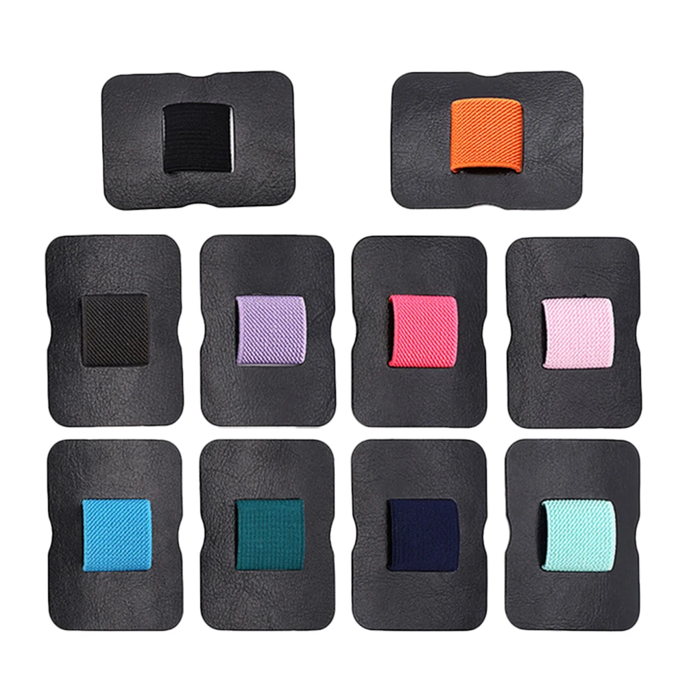 

10pcs Data Cable Storage Rack PU Pen Loop Holder for Notebook Self Adhesive Elastic Band Pen Sleeve Organizer