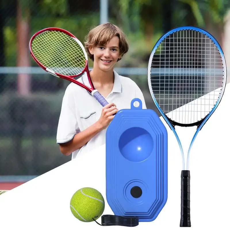 Tennis Rebounder Tennis Practice Trainer Gear Practice Equipment For Kids Beginners Includes Storage Bag Base Ball Racket