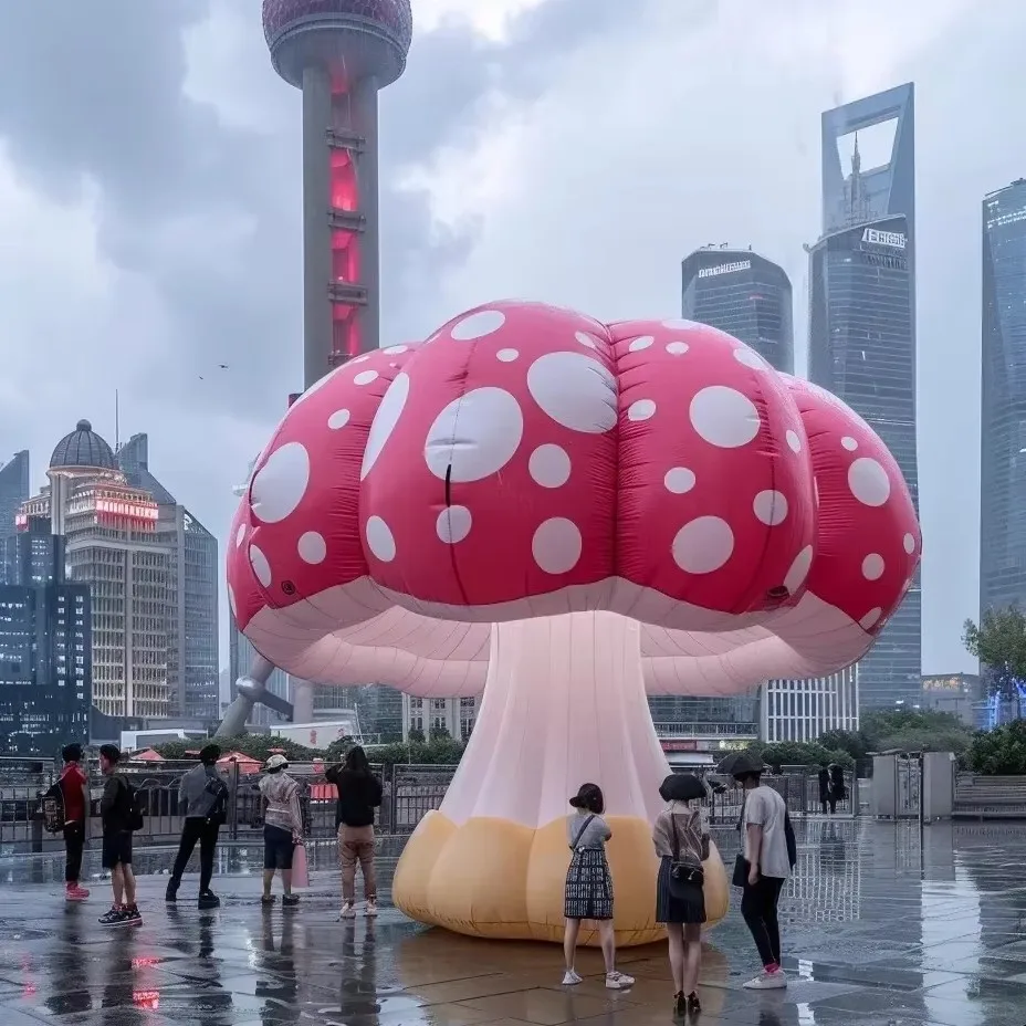 Giant Inflatable Mushroom With Led Lights Party Supply Led Flowers Decoration For Alice In Wonderland Themed Activities