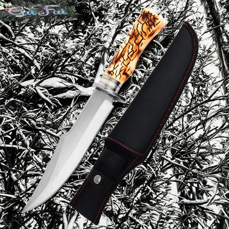 Straight knife fruit knife multi-function knife tactical knife camping knife home high hardness sharp knife