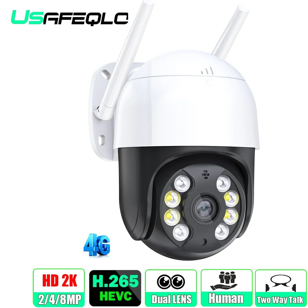 

8MP 4MP 4G IP Camera Outdoor Security Protection Smart Home CCTV 360 PTZ Auto Tracking Surveillance Secur IP Cam iCSee Alex