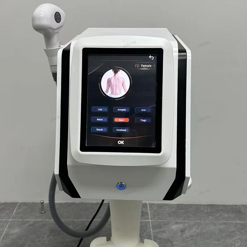 آلة إزالة الشعر بالليزر ديود المهنية آلة إزالة الشعر غير مؤلم مع تبريد 3 أطوال موجية 755/808/1064 نانومتر لتجديد شباب الجلد