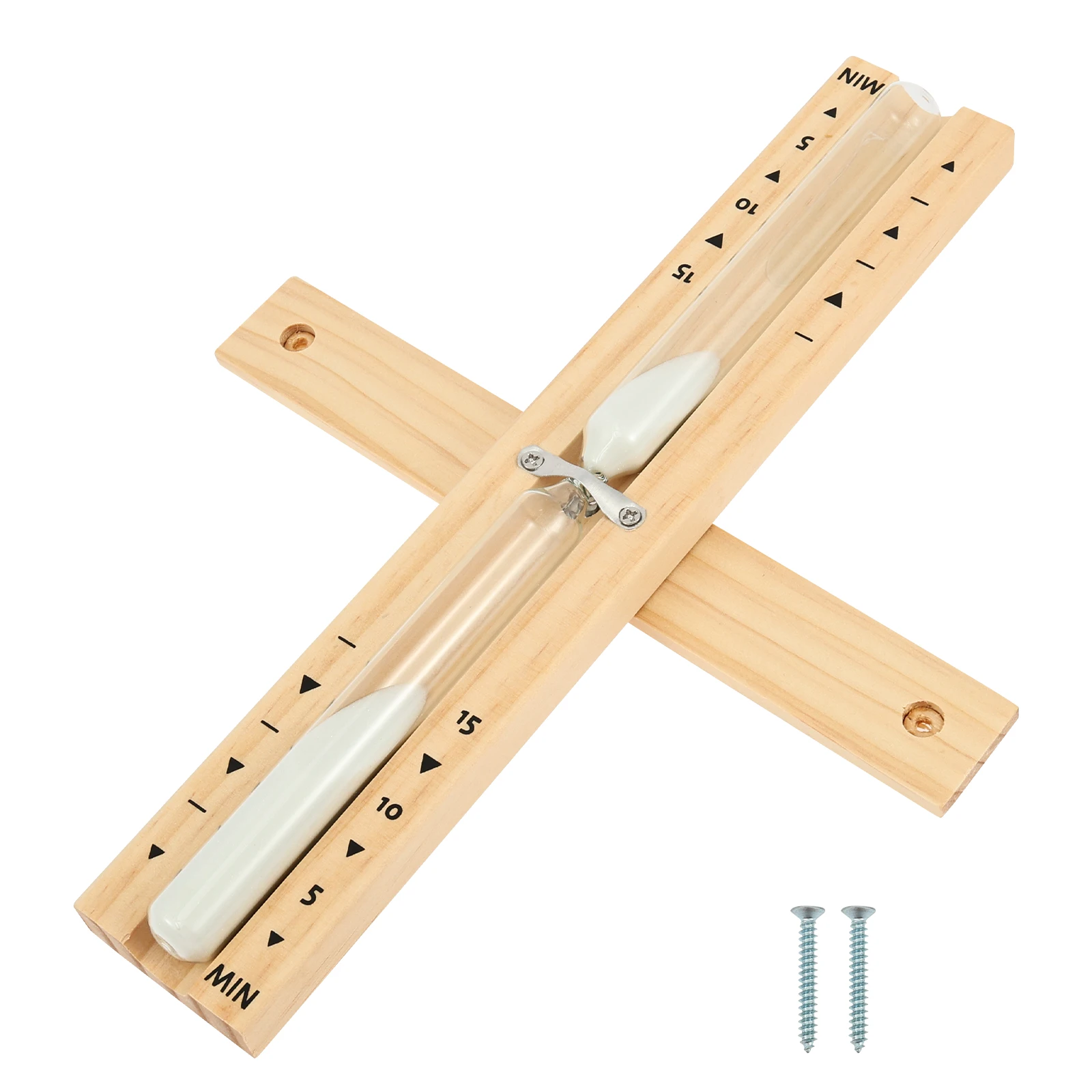 Wooden Sauna Hourglass Sand Timer Wall Mounted Rotating 15mins Sandglass Clock White Sand Timer for Home Store SPA Room Use