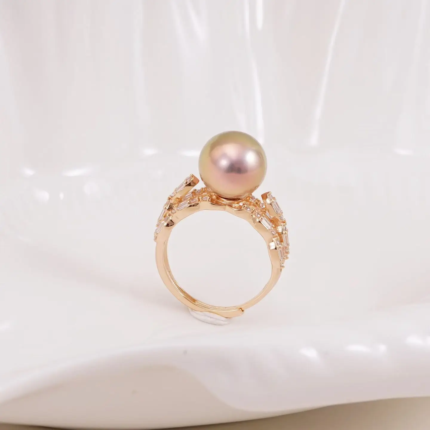 S925 Sterling Silver Adjustable Finger Ring Mountings Base Setting Findings Jewelry Components for 10-11mm Pearls