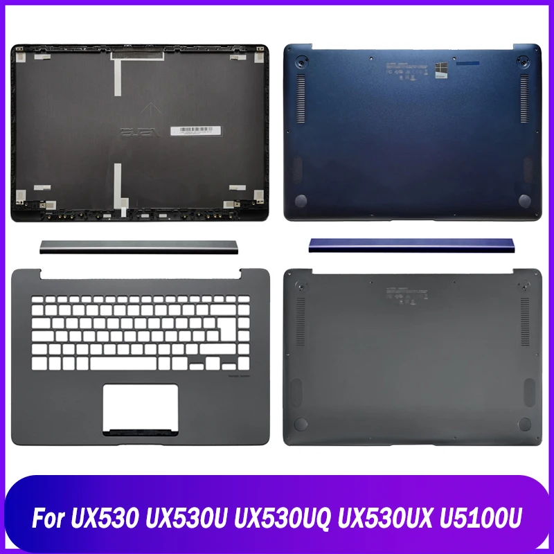 Rear Lid For ASUS UX530 UX530U UX530UQ UX530UX U5100U Laptop LCD Back Top Cover Palmrest Upper Bottom Case Hinge Cover Gray Blue