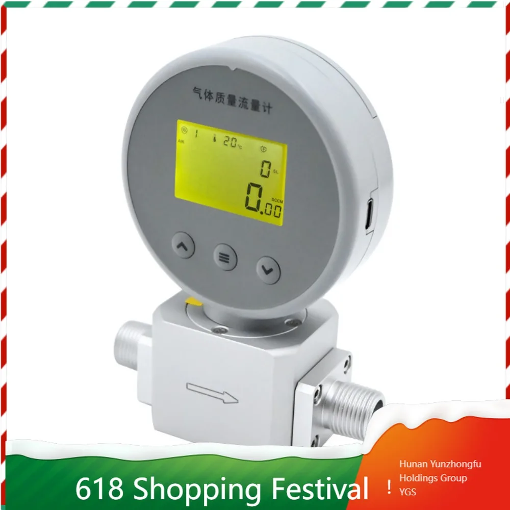High Accuracy Gas Mass Flow Gauge Digital Display Meter For Industrial Gas Monitoring