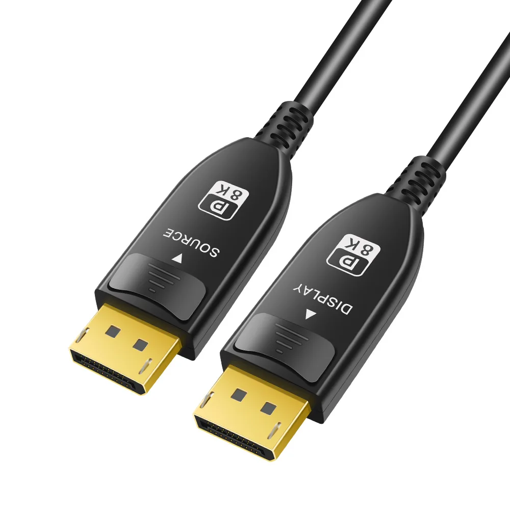 Fibra óptica DP1.4 a DP AOC Cable de fibra óptica activa 4K 144Hz 8K 60hz 32,4 Gbps HDR DP Displayport 1,4 Cables 20M 30M 50M 100M