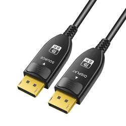 Fiber Optic DP1.4 to DP AOC Active Fiber Optical Cable 4K 144Hz 8K 60hz 32.4Gbps HDR DP Displayport 1.4 Cables 20M 30M 50M 100M