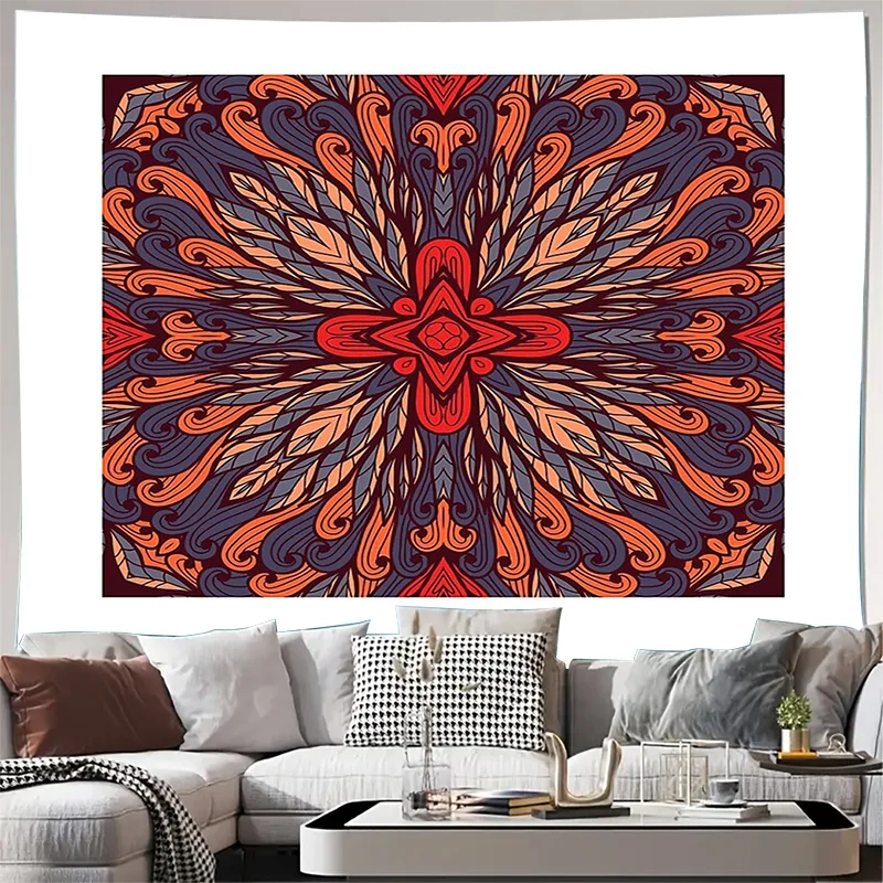 

Гобелен в стиле бохо, настенный индийский мандала, искусство, психоделический домашний декор, перегородка для фестиваля, триповый декор в общежитии, эстетическое настенное искусство