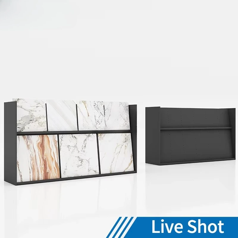 &c Boya Customized Ceramic Tiles Display Stand Rack Sample Metal Double-Sided Stone Display Rack for Showroom