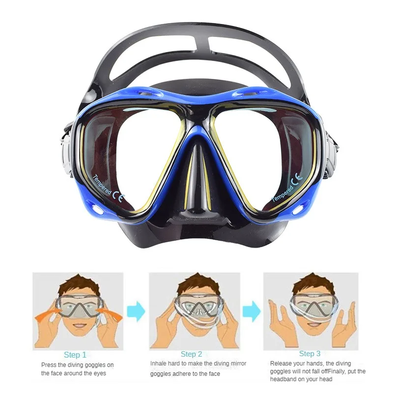 Snorkeling Diving Mask Underwater Scuba Mask Adult Anti-Fog Goggles Anti-Leak Full Dry Snorkel Equipment With Breathing Tube Set