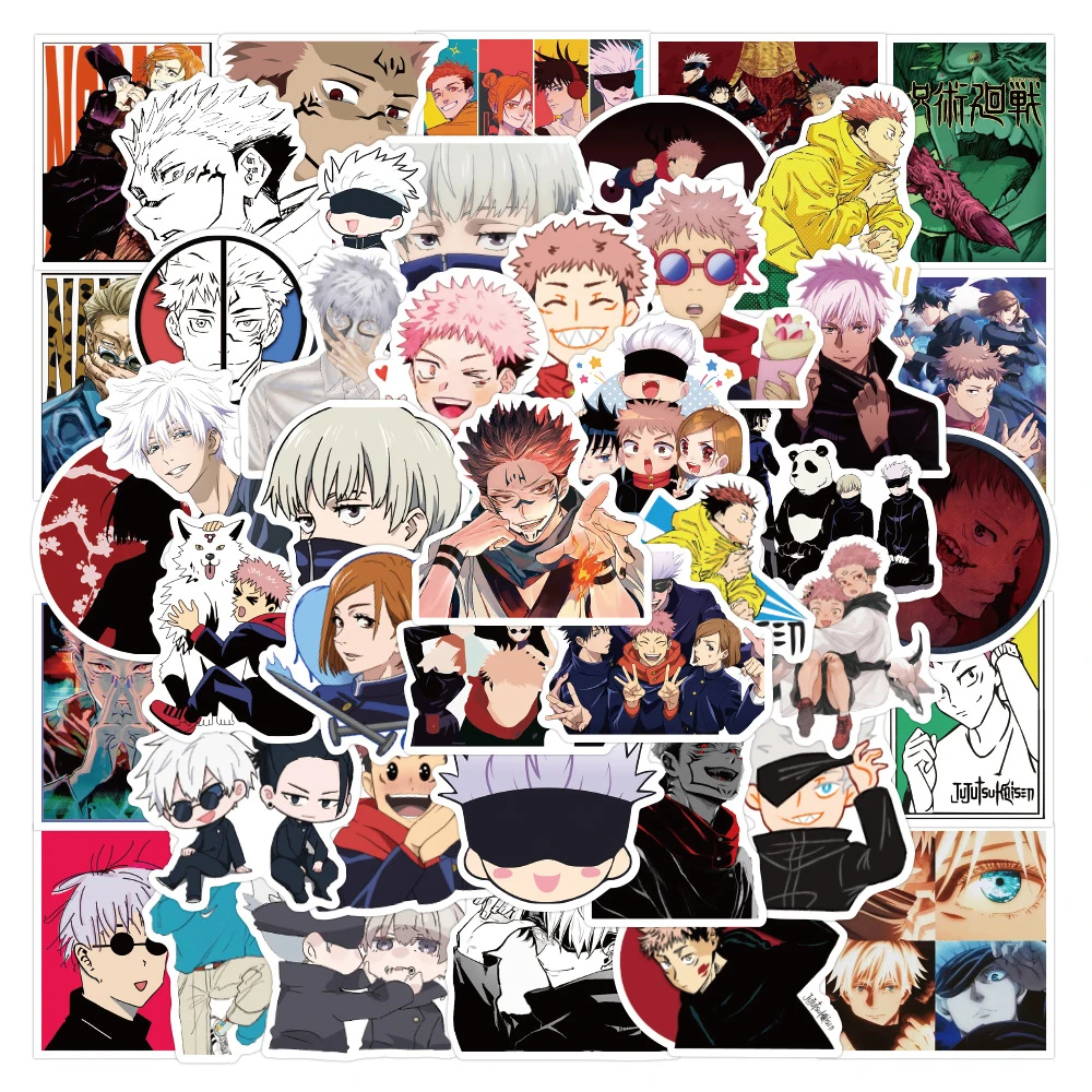 

10/30/50pcs Japanese Anime Jujutsu Kaisen Stickers Classic Cool Manga Decals DIY Skateboard Laptop Phone Cartoon Sticker Decor