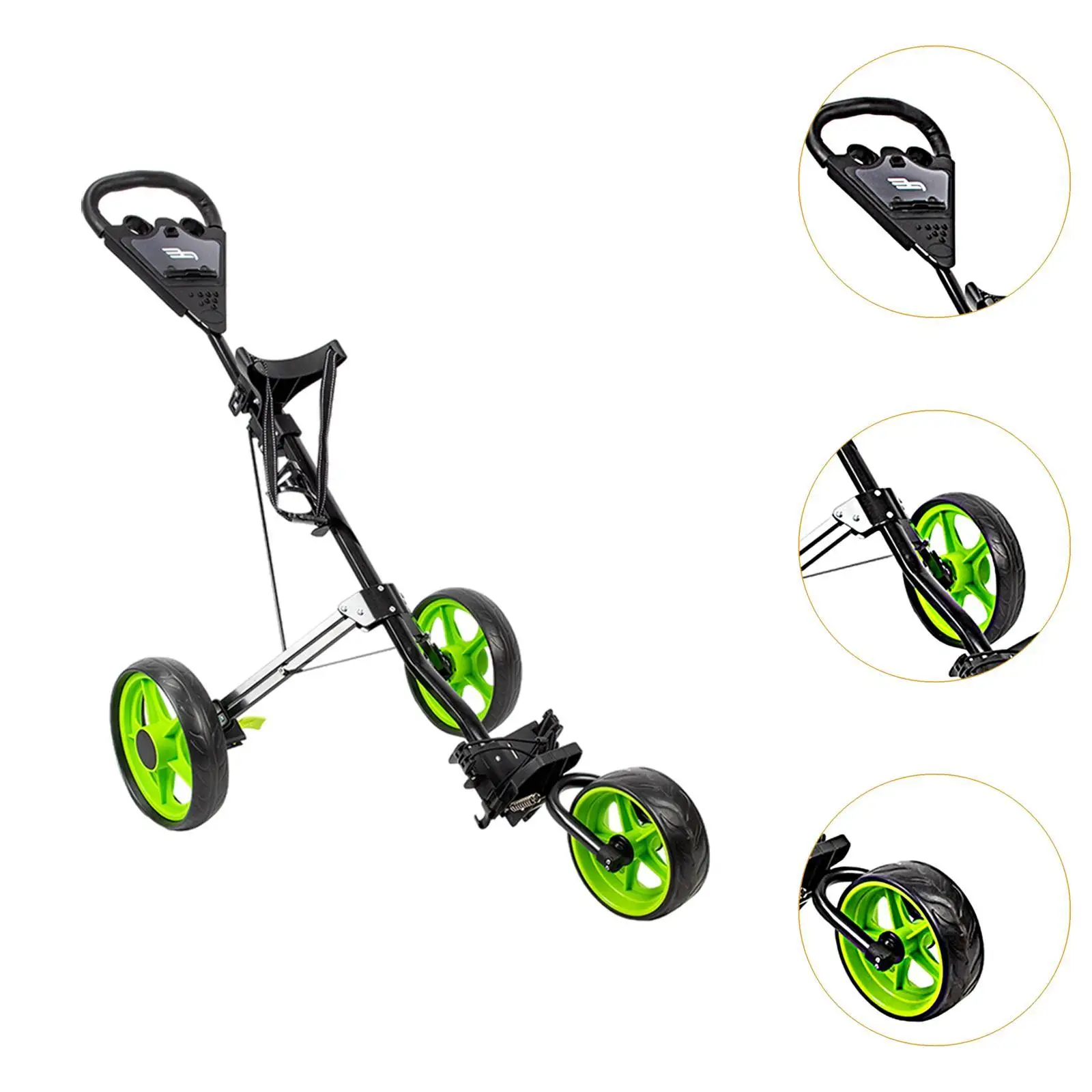 Golf Cart Outdoor Professional Portable with 3 Wheel Golfing Cart Accessories Golf Push Cart Golf Push Trolley Golf Pull Cart